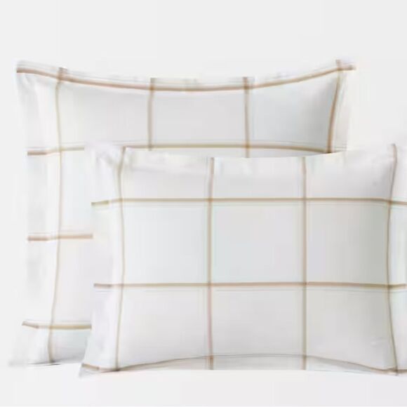 New Bundle 2 Euro Shams, The Company Store
Window Pane Plaid Yarn Dyed- Wheat - Picture 3 of 8